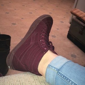 Burgundy High Top Vans